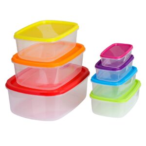 7 részes szivárványos ételhordó szett - tégla alakú műanyag doboz készlet (BBKM) - Image 3