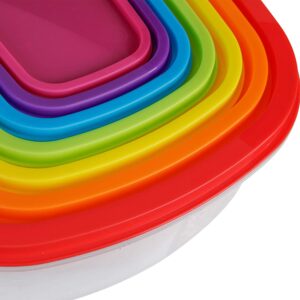 7 részes szivárványos ételhordó szett - tégla alakú műanyag doboz készlet (BBKM) - Image 4