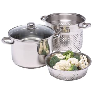 BL-1343 profi, 4 részes tésztafőző készlet rozsdamentes acélból - 8 L kapacitású fazékkal, praktikus tésztaszűrő betéttel, pároló kosárral és fedővel (BBE) (BBA) - Image 5