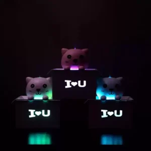 Aranyos, cicás mini párásító LED világítással és "I love you" felirattal - 330 ml (BBJH) - Image 3