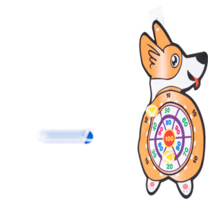 Tépőzáras gyermek darts - célba dobó tábla mókás kutya mintával (BBI-5615) - Image 5