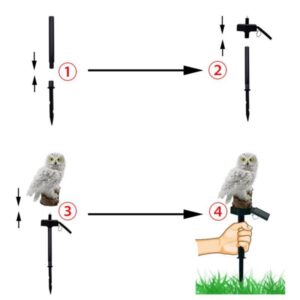 Bagoly alakú LED-es, napelemes kültéri dekor lámpa leszúrótüskével (BBV) - Image 7