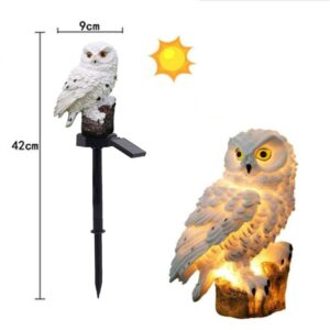 Bagoly alakú LED-es, napelemes kültéri dekor lámpa leszúrótüskével (BBV) - Image 11