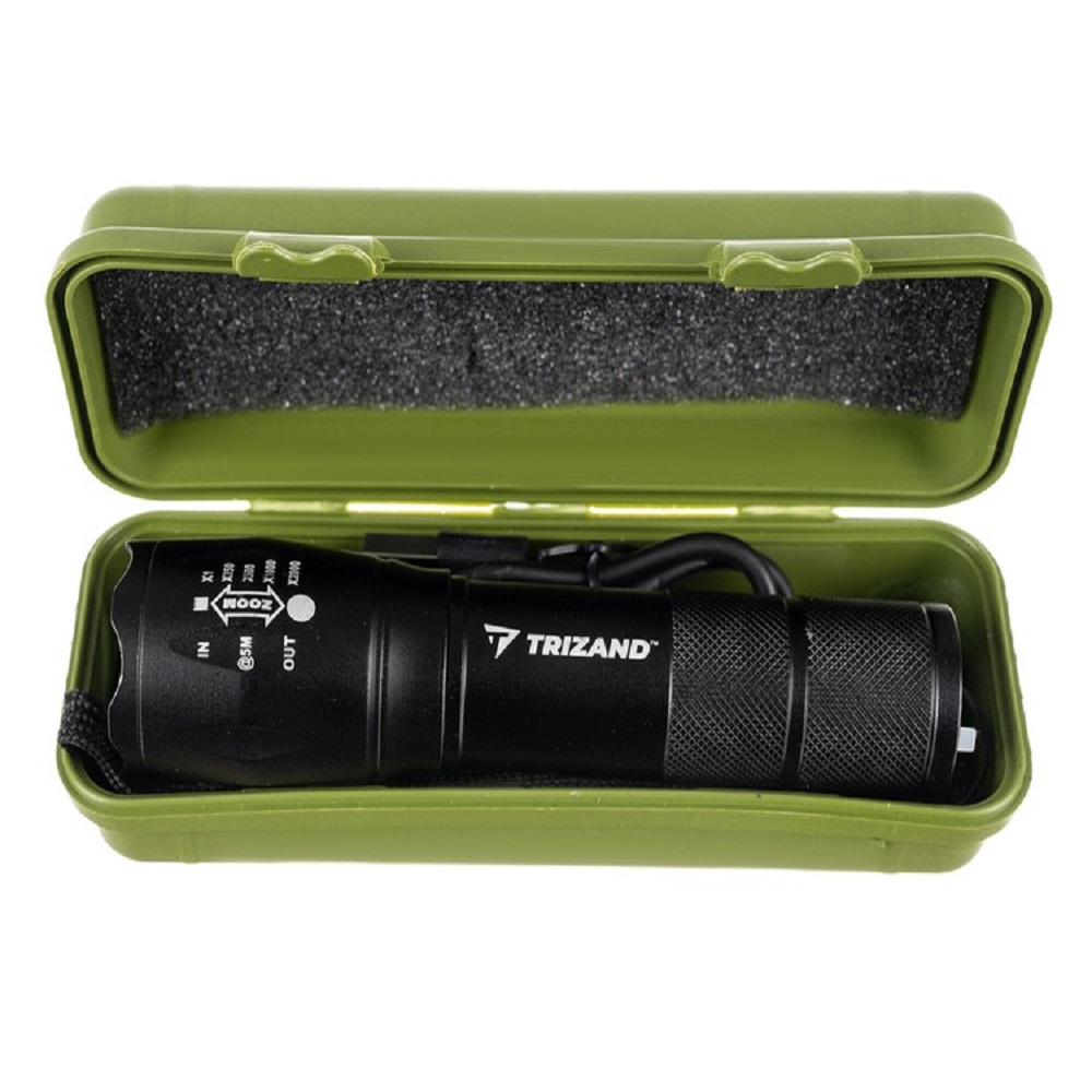 CREE T6 nagy teljesítményű taktikai LED-es zseblámpa praktikus tokkal – ZOOM, USB (BB-18368) (5)