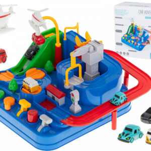 Car adventure izgalmas játék autópálya szett 4 db kisautóval és helikopterrel (BBJ) - Image 5