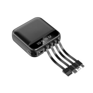 Kis méretű power bank 4 féle beépített kábellel és mini zseblámpával - 20000 mAh (BBV) - Image 7