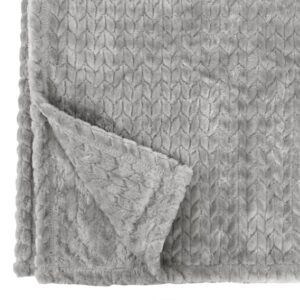 Dombornyomott, kellemes tapintású puha ágytakaró - szürke pléd 200x230cm (BBCD) (FX) - Image 4
