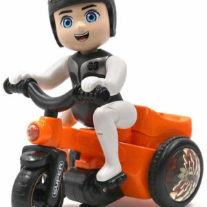 Egykerekező biciklis fiú - pörgő, forgó, zenélő, 3D világító kerékpáros figura (BBJ) - Image 3