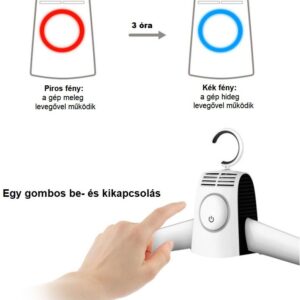 Hordozható elektromos szárító vállfa - ruhaszárító fogas 3 fúvófejjel, cipőszárító adapterrel (BBM) - Image 5