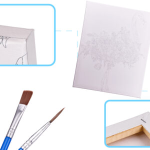 Felnőtt kifestő számozott sablonnal, ecsetekkel és festékkel - absztrakt flamingó virágokkal (BBI-5549-1) - Image 3