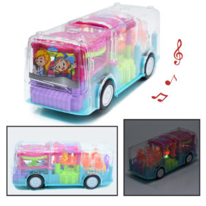 Világító és zenélő játék autóbusz átlátszó műanyagból (BBJ) - Image 5
