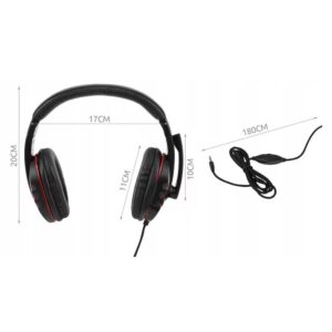 Gamer fejhallgató mikrofonnal - kényelmes, műbőr borítású, összehajtható - fekete, piros (BBV) (BBD) - Image 4