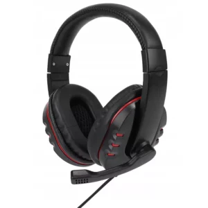 Gamer fejhallgató mikrofonnal - kényelmes, műbőr borítású, összehajtható - fekete, piros (BBV) (BBD) - Image 3