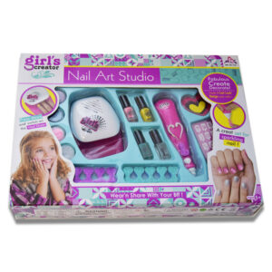 Girl’s Creator kreatív körömfestő szett - csillámporokkal, körömlakkokkal, körömszárítóval, szív alakú körömreszelővel (BBJ) - Image 3