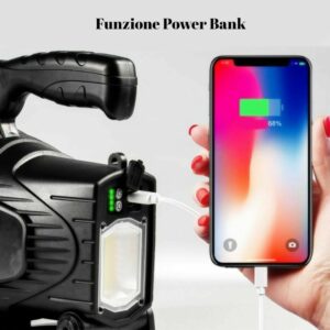 Hordozható, ultra erős, vízálló, hordozható kézilámpa - állítható világítású keresőlámpa W866A (BBV) - Image 3