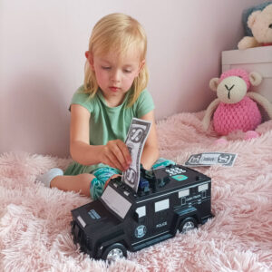 Zenélő, kódolható játék pénzszállító autó, persely - papír + érme tartó (BBV) (BBJ) - Image 7