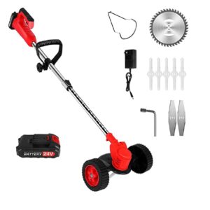 Kiyoshi / Hayami 36V akkus ultrakönnyű, segédkerekes szegélynyíró, fűkasza teleszkópos nyéllel, 2 db akksival (FX) (BBV) - Image 5