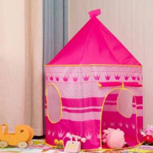 Rózsaszín varázskastély játszósátor - hordozható, kültérre, beltérre, 135x105cm (BBJ) - Image 5