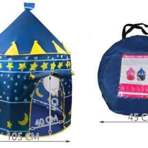 Kék színű varázskastély játszósátor - hordozható, kültérre, beltérre,135x105cm (BBJ) - Image 7