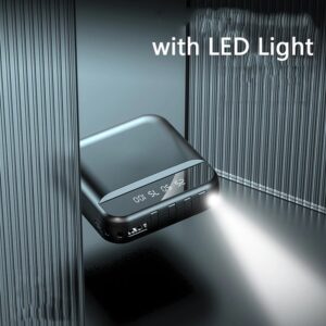 Kis méretű power bank 4 féle beépített kábellel és mini zseblámpával - 20000 mAh (BBV) - Image 6