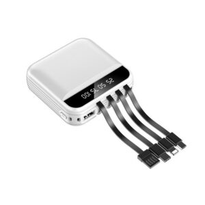 Kis méretű power bank 4 féle beépített kábellel és mini zseblámpával - 20000 mAh (BBV) - Image 8