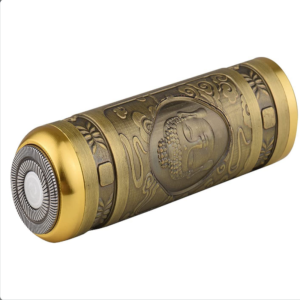 Kompakt méretű Retro körkéses, USB gravírozott villanyborotva tisztítókefével (SD-686) (BBD) (BBV) - Image 10