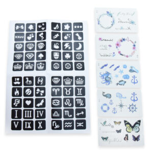 Könnyen lemosható trendi tetoválás készítő szett gyerekeknek - matricákkal, mintákkal, csillámokkal (BBJ) - Image 3