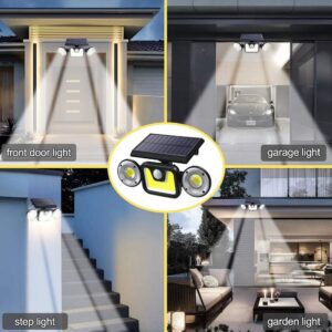 JY-1729 kültéri napelemes falilámpa 54 COB LED-del - vízálló, mozgásérzékelős szolár lámpa (BBV) - Image 5