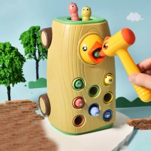 Mágneses fakopáncs - harkályos játék 8 db kukaccal (BBJ) - Image 5