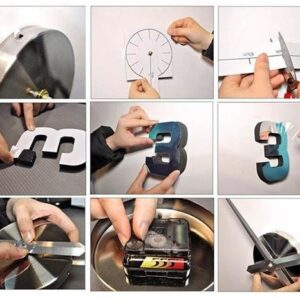 Csináld magad 3D falióra öntapadós elemekkel - DIY kreatív modern falióra - arany színű (BBV) - Image 5