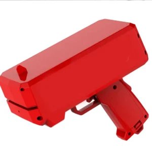 Money gun - piros színű elektromos pénzkilövő pisztoly 100 db játék bankjeggyel - esküvőre, bulira, fotózáshoz (BBJ) - Image 8