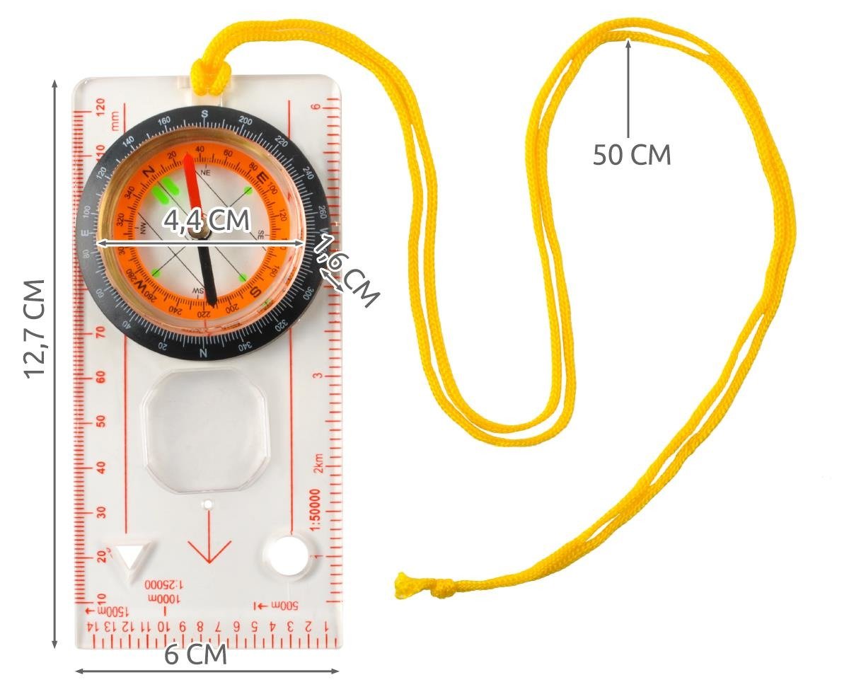 Multifunkciós tájékozódó eszköz iránytűvel, vonalzóval és nagyítóval (BB7953) (6)