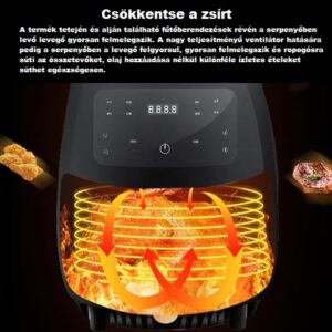NONA extra nagyméretű LCD kijelzős Air Fryer - 6 L - 2400 W - olaj nélküli sütő (BBV) - Image 3