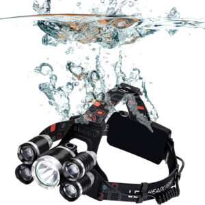 Nagy fényerejű fejlámpa 5 x T6 CREE leddel / akkumulátorral - állítható pántokkal, 4 világítási móddal (BBL) - Image 9