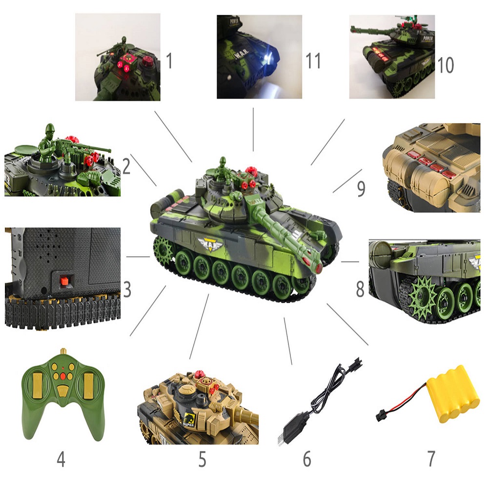 Nagyméretű valósághű távirányítós AKKUS tank gyerekeknek – hang-, és fényhatásokkal (BB-8233) (5)