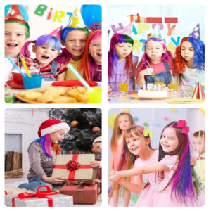 Neon hajszínező kréta készlet, bármilyen típusú hajra - 6 féle színválaszték - 25 db hajmatrica (BBJ) - Image 4