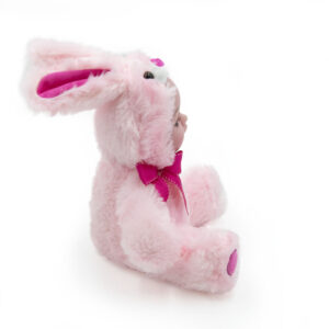 Síró, nevető, beszélő baba óriás szempillával - plüss anyagú nyuszis jelmezben (BBJ) - Image 3