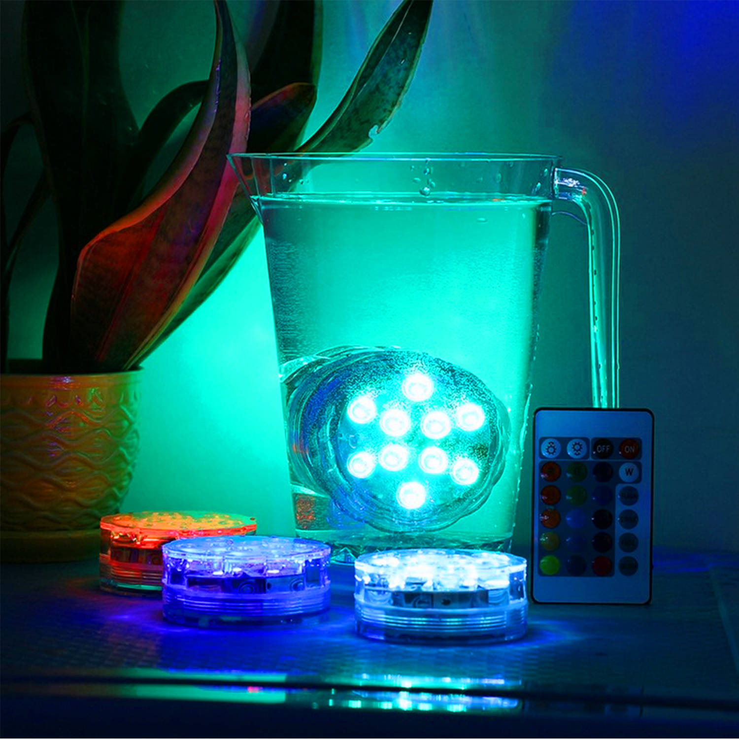 Távirányítós, vízálló RGB LED lámpa 13