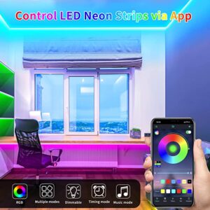 Telefonról vezérelhető 5 méteres NEON jellegű flexibilis LED fény szalag - fénycsík (BBV) - Image 5