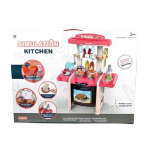 Vagány játékkonyha működő mosogatóval és rengeteg kiegészítővel kis szakácsoknak 49 x 28 x 65 cm (BBMJ) - Image 8