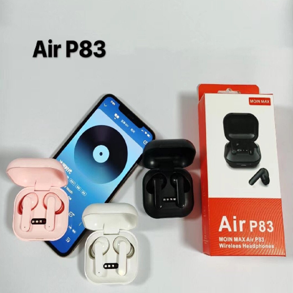 Vezeték nélküli Air P83 bluetooth fülhallgató mikrofonnal – fekete (BBV)