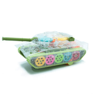 Világító, zenélő, átlátszó fogaskerék tank - színes világító zenés lámpás játék kicsiknek (BBJ) - Image 5