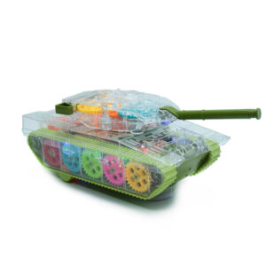 Világító, zenélő, átlátszó fogaskerék tank - színes világító zenés lámpás játék kicsiknek (BBJ) - Image 7