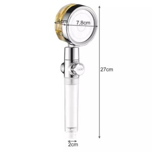 Víztakarékos turbóventilátoros masszázs zuhanyfej - 360°-ban forgatható fej (FX) (BBM) - Image 9