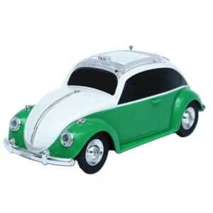 Volkswagen Bogár alakú világító bluetooth hangszóró és rádió - zenélő retro taxi működő fényszórókkal és guruló kerekekkel - 23 cm (BBD) - Image 4
