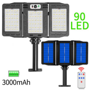 Napelemes tripla LED reflektor mozgásérzékelővel, távirányítóval - W784-786 (BBV) - Image 3