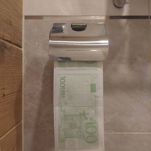 WC papír guriga 100 eurós bankjegy mintával – 2 rétegű (BB-20880) (2)