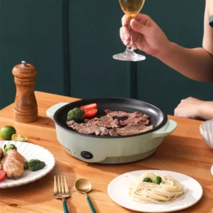 Yonsa tapadásmentes, könnyen tisztítható és hordozható elektromos serpenyő - 450 W, 22 cm (BBV) - Image 3