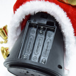 Zenélő, forgó Mikulás csengettyűvel, puttonnyal - karácsonyi dekoráció, 23 cm (BBJ) - Image 4