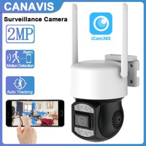 Telefonról vezérelhető PTZ02 WIFI-s biztonsági kamera - mozgásérzékelős, 360°-ban forgatható, időjárásálló - fekete (BBD) - Image 7